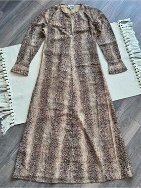 GANNI Snake Print Starfish Long Sleeve Maxi Dress